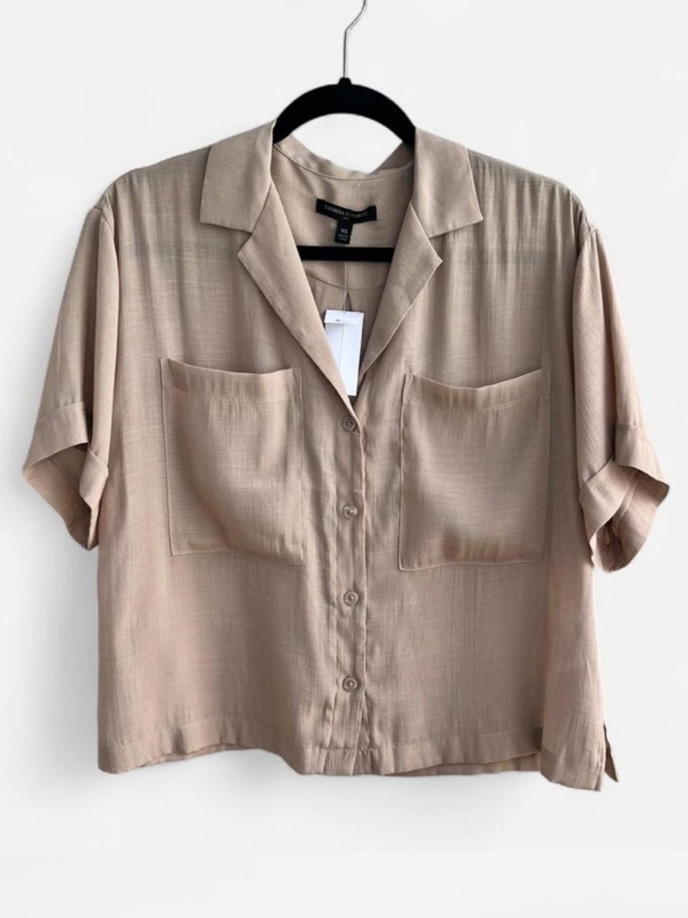 Banana Republic Gauze Button Down Blouse Western Safari Career Utility Airy